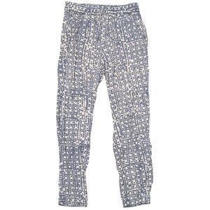 Michael Kors Womens Blue White Geometric Chambray Joggers Pants Drawstring Sz 2